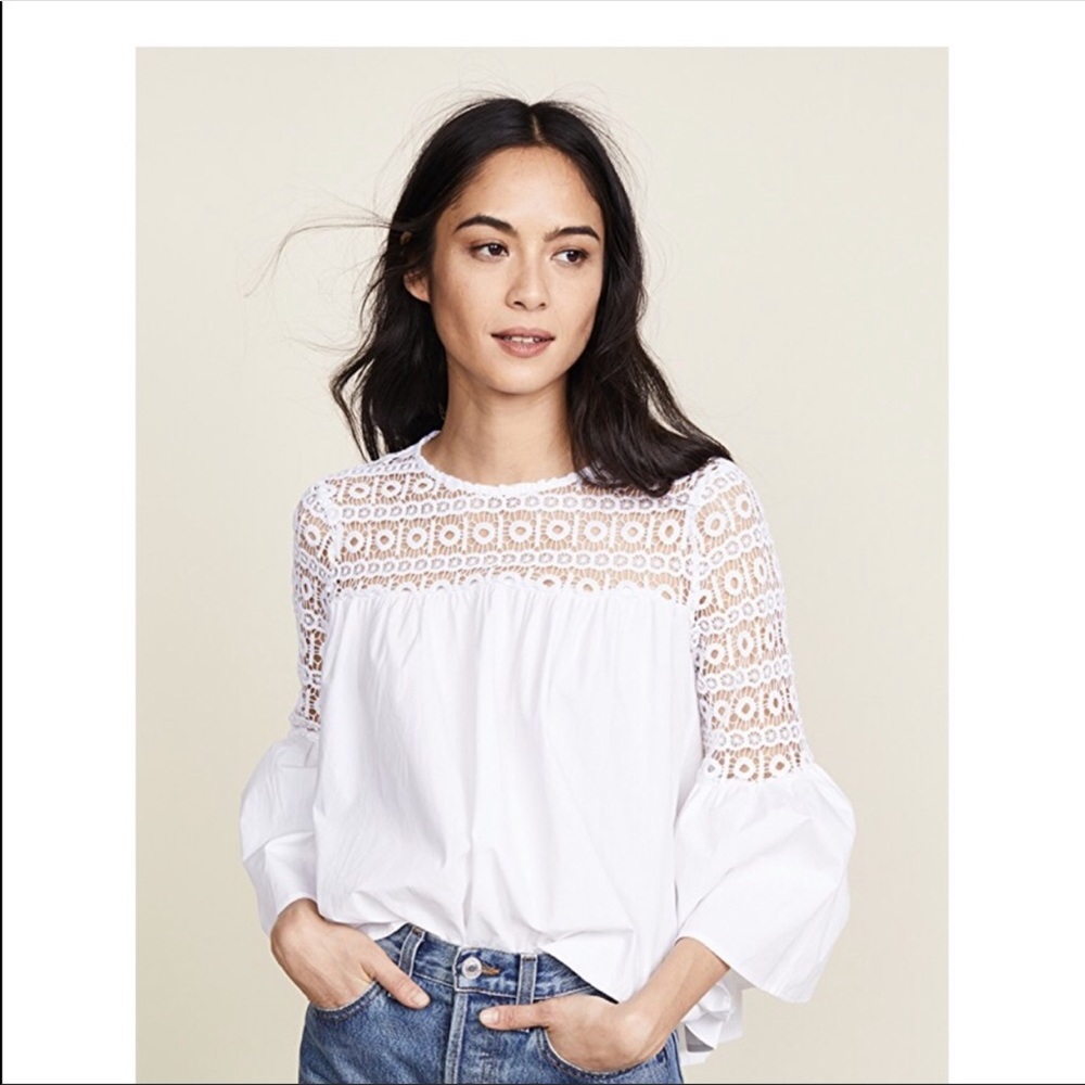Revolve Endless Rose Lace Eyelet Bell Sleeve Top